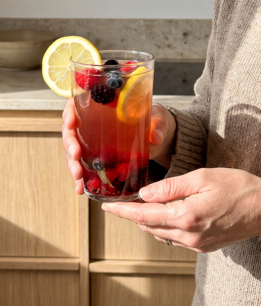 Berry Herbal Infusion and Lemon tea mocktails